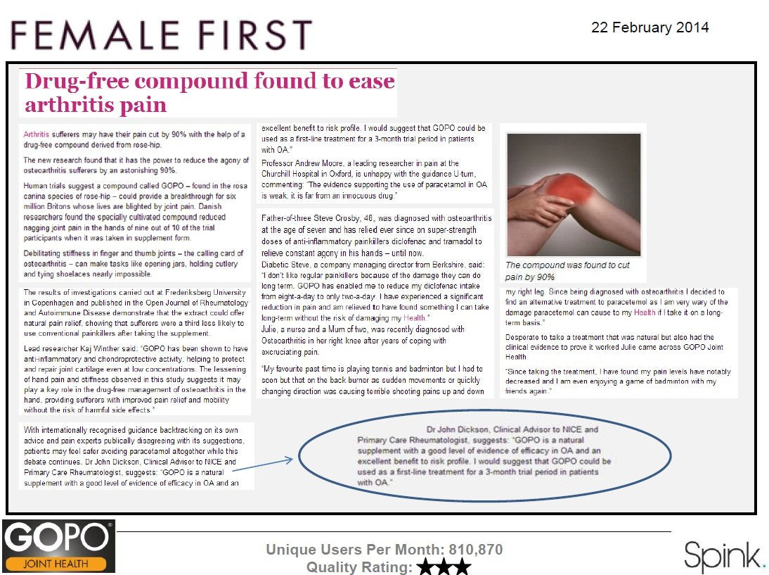 Drug Free Compound Found To Ease Arthritis Pain Female First 22 February 2014