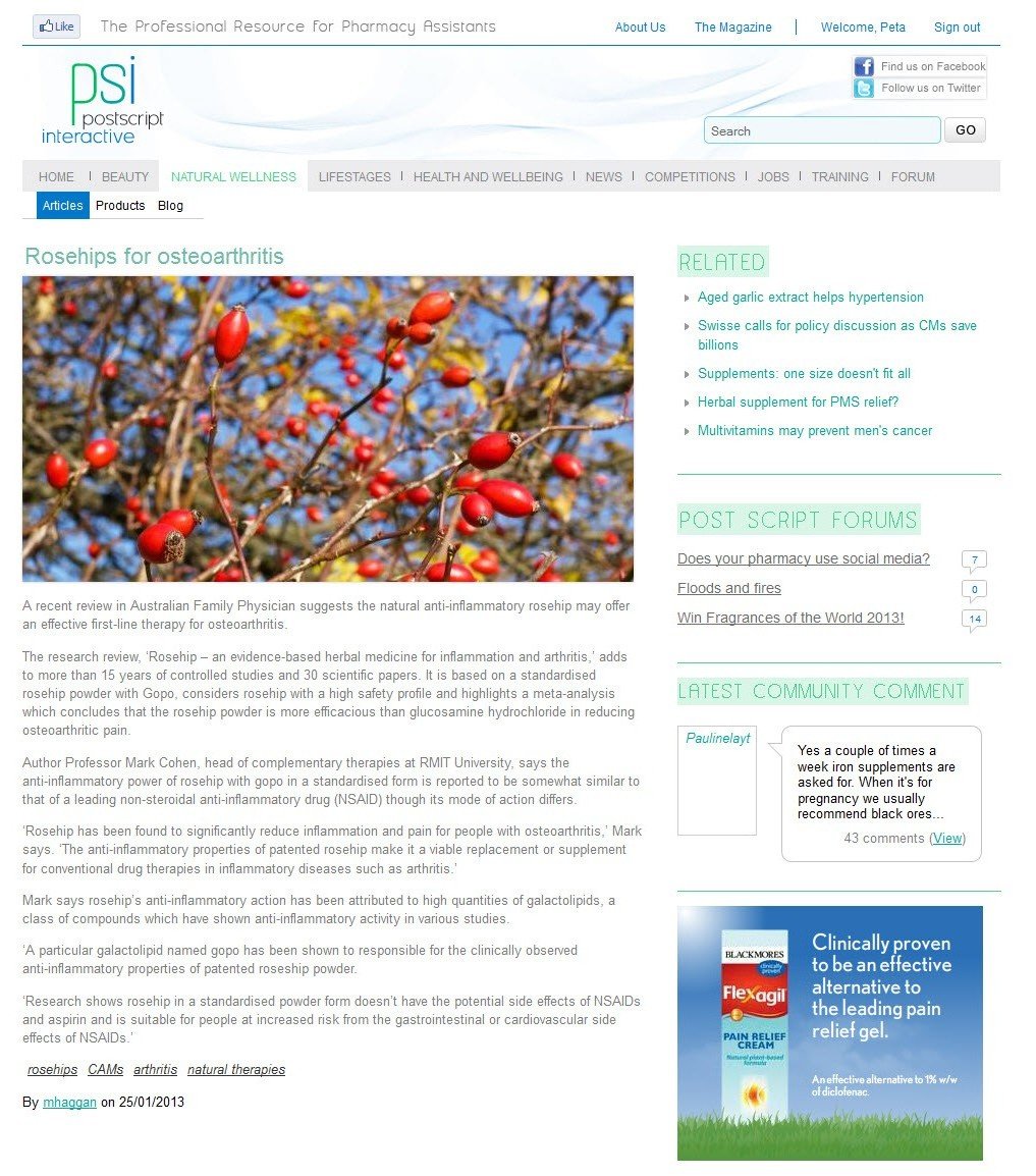 The Benefits Of Rosehips Postscript Interactive January 2013