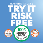 Promotional graphic with text 'Nothing to Lose, Try It Risk Free' on a blue background.